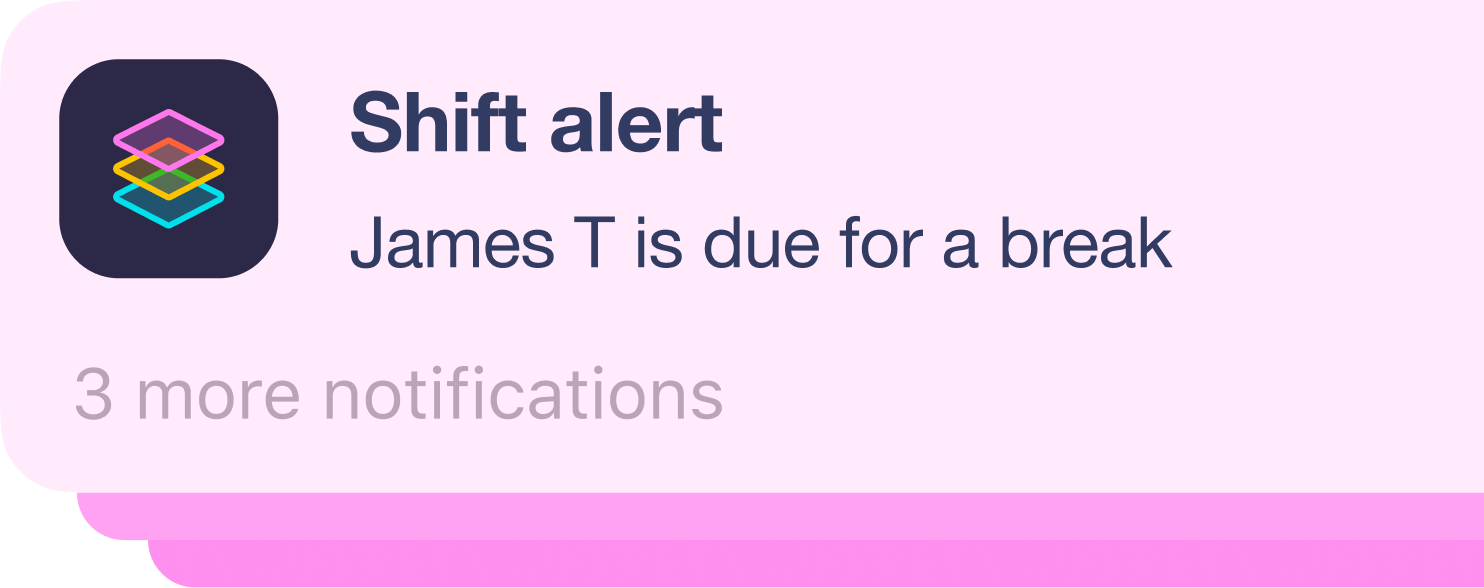 Shift alert notifications snippet