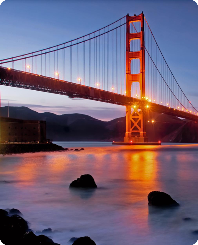 Golden Gate Bridge at sunset
