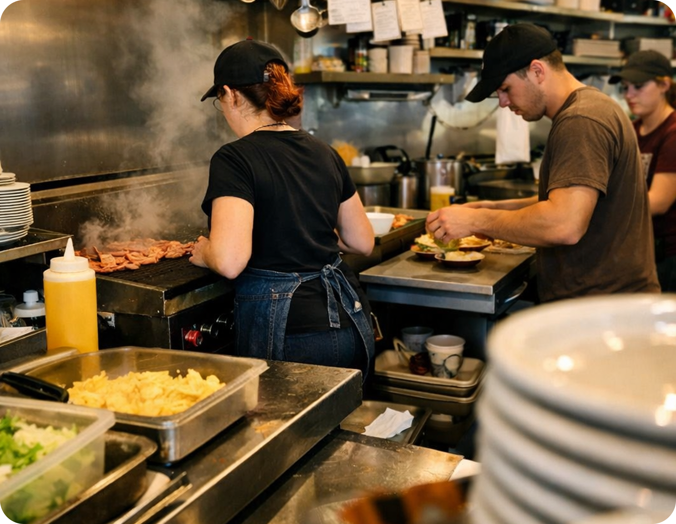 Chef working in a restaurant kitchen