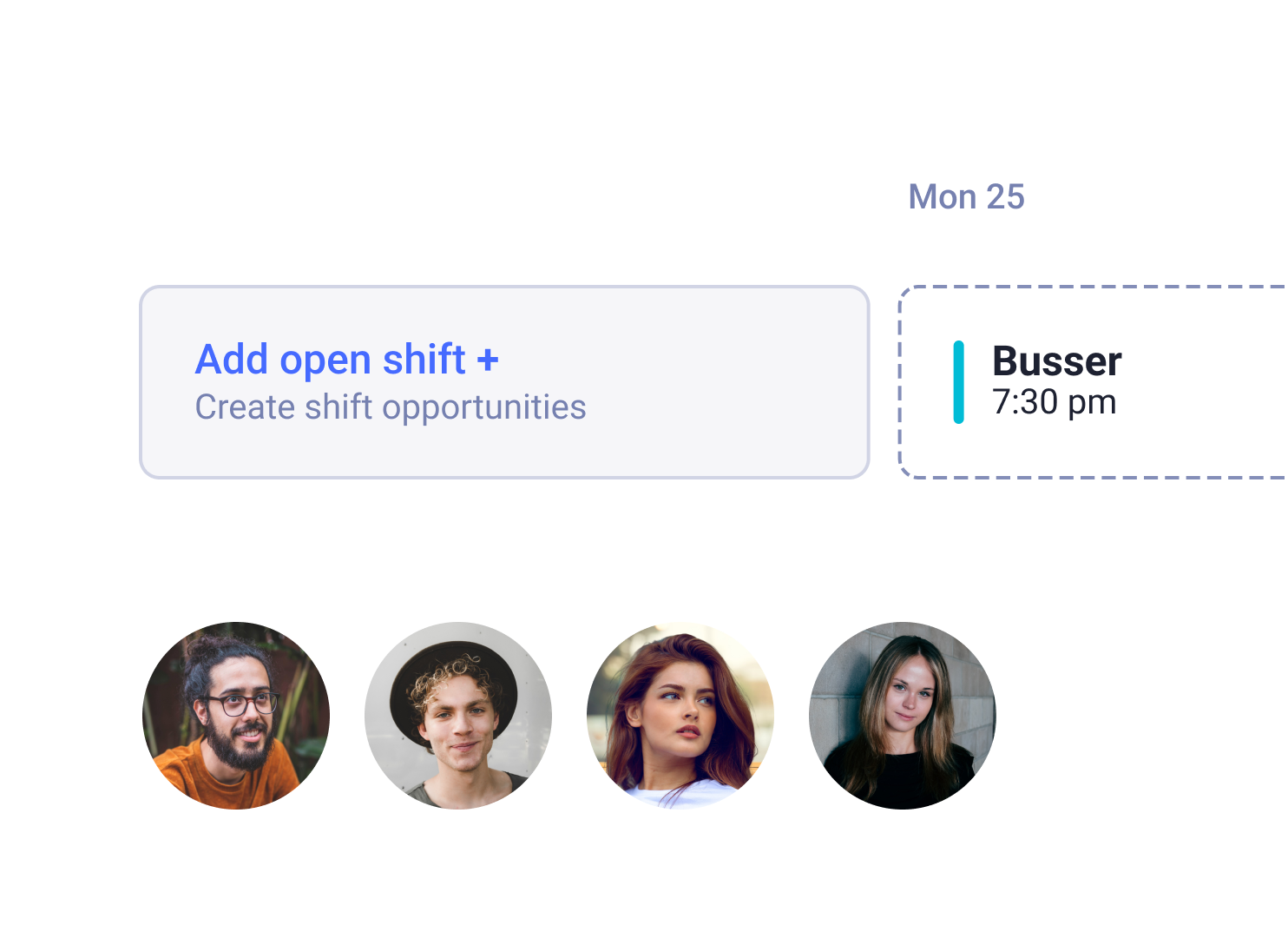 Open shifts product UI snippet