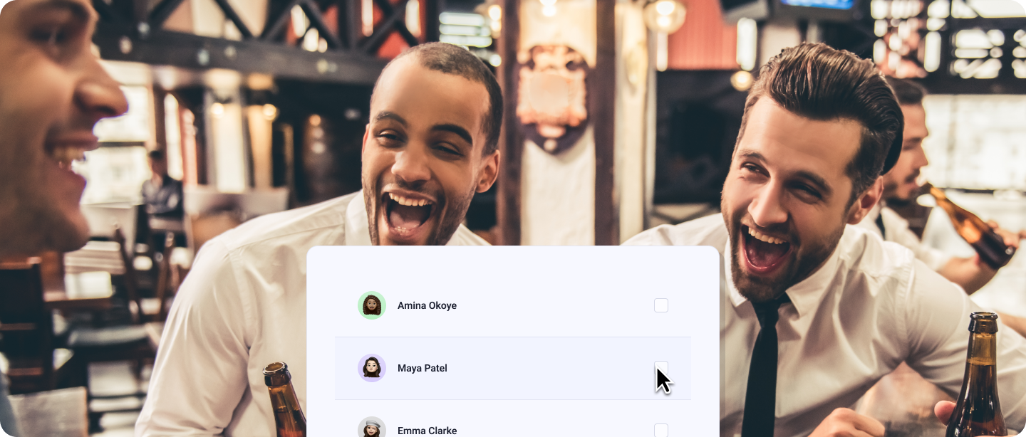 Retail team portrait with shift swap modal.