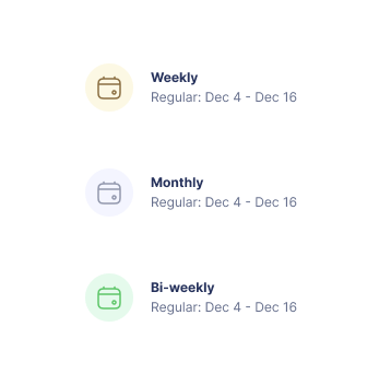 Payroll pay cycle summary card